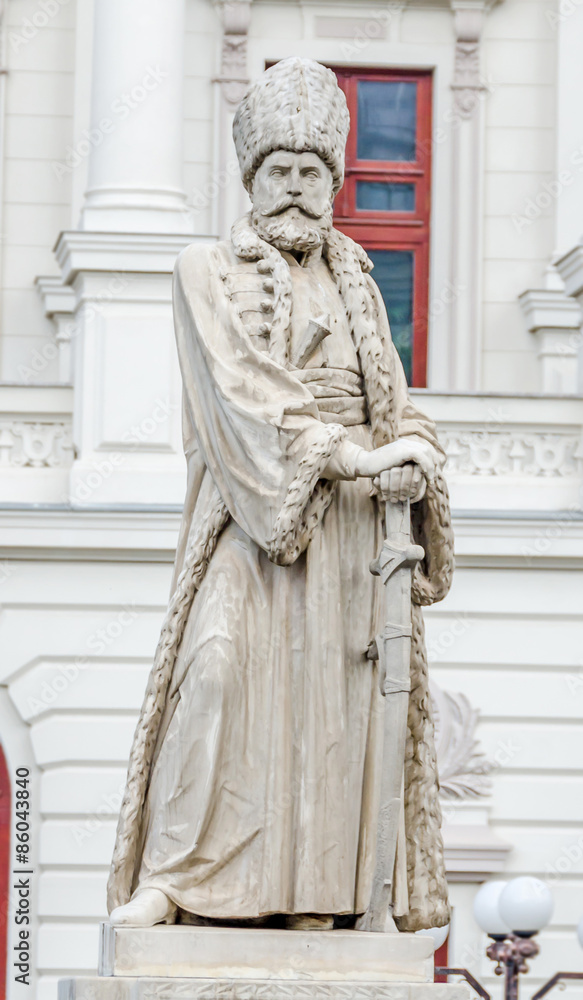 The Hospital Coltea. The Statue of Mihail Cantacuzino.