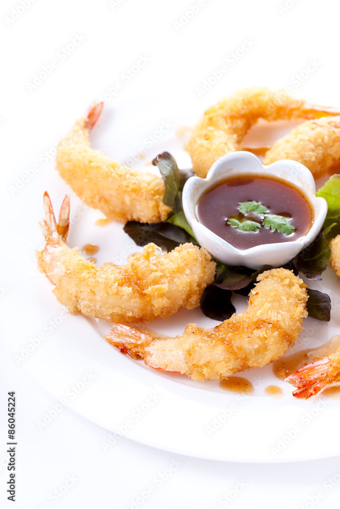Deep fried shrimp with sauce Deep fried shrimp with sauce
