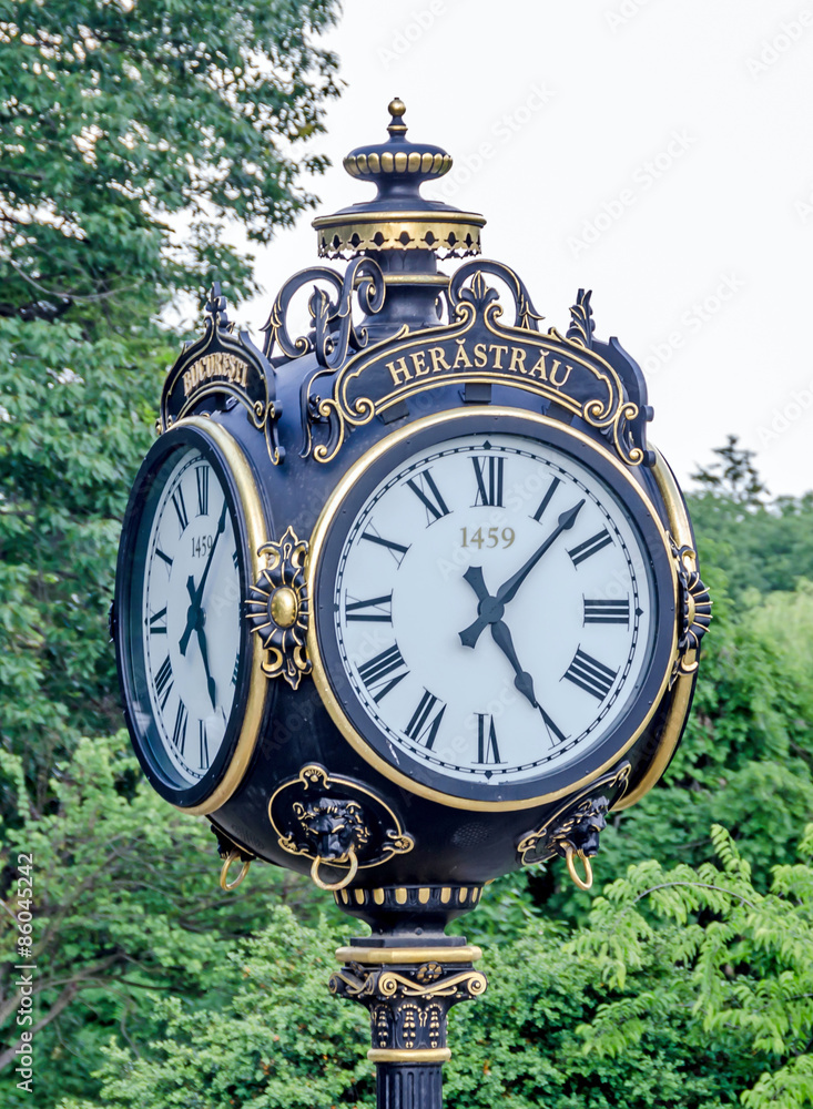Fototapeta premium The Clock entrance from Herastrau Park.