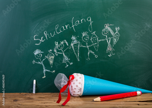 Schulanfangskarte Tafel Kinder