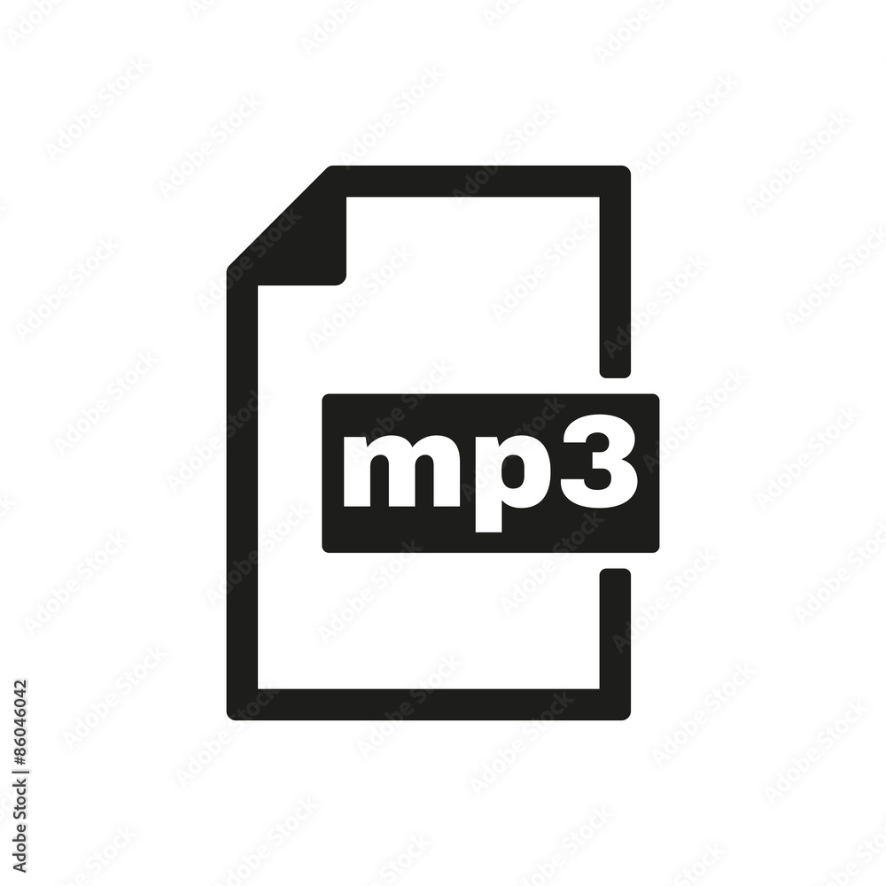 The mp3 icon. File audio format symbol. Flat The mp3 icon. File audio format symbol. Flat