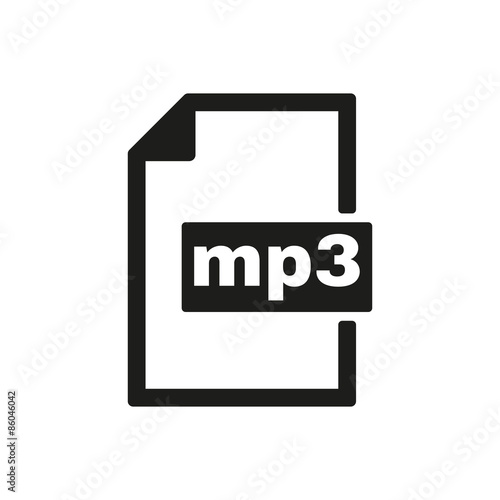 The mp3 icon. File audio format symbol. Flat