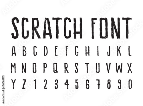 Simple decorative font shabby grungy letters