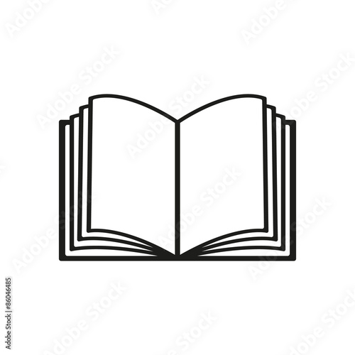 The open book icon. Manual and tutorial, instruction symbol. Flat