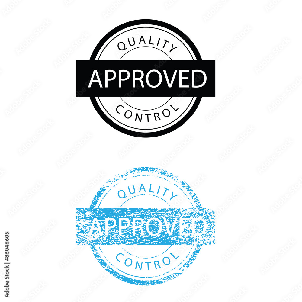 Approved quality control sign stamp Approved quality control sign stamp