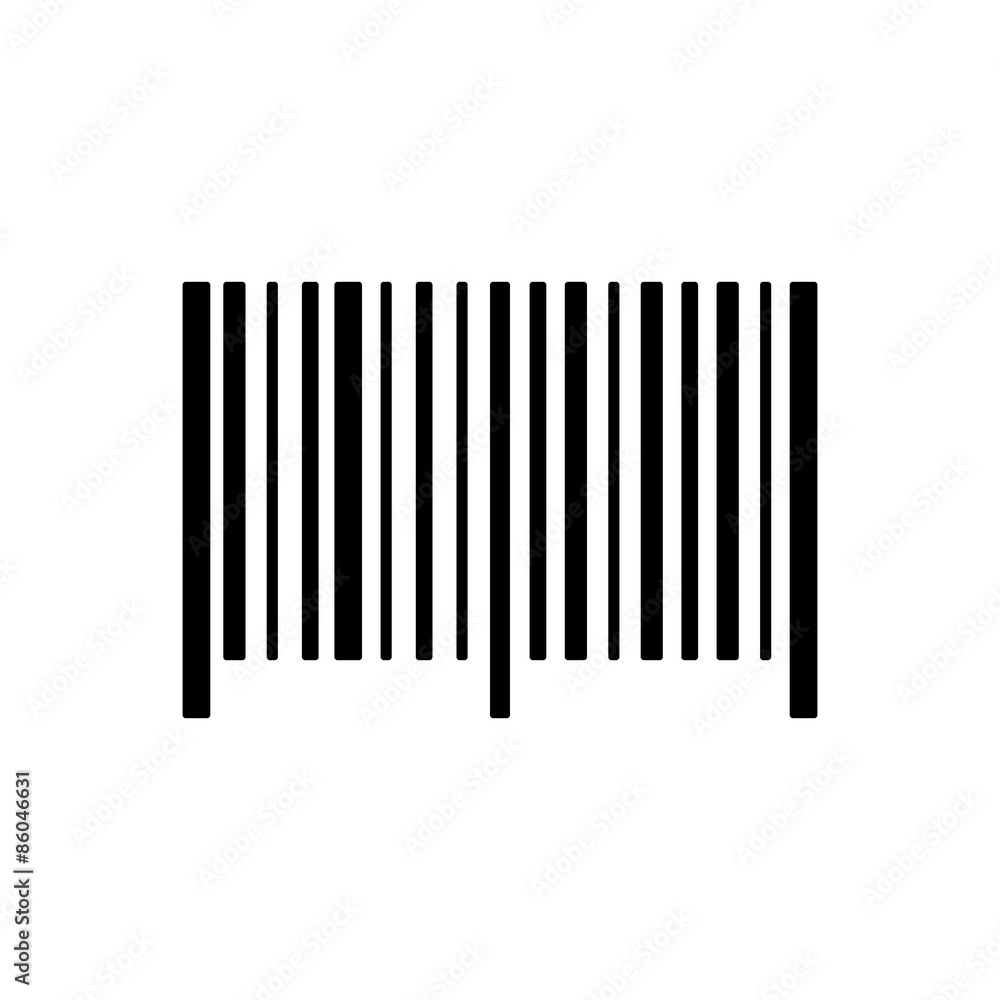 The barcode icon. Identification and ID symbol. Flat The barcode icon. Identification and ID symbol. Flat