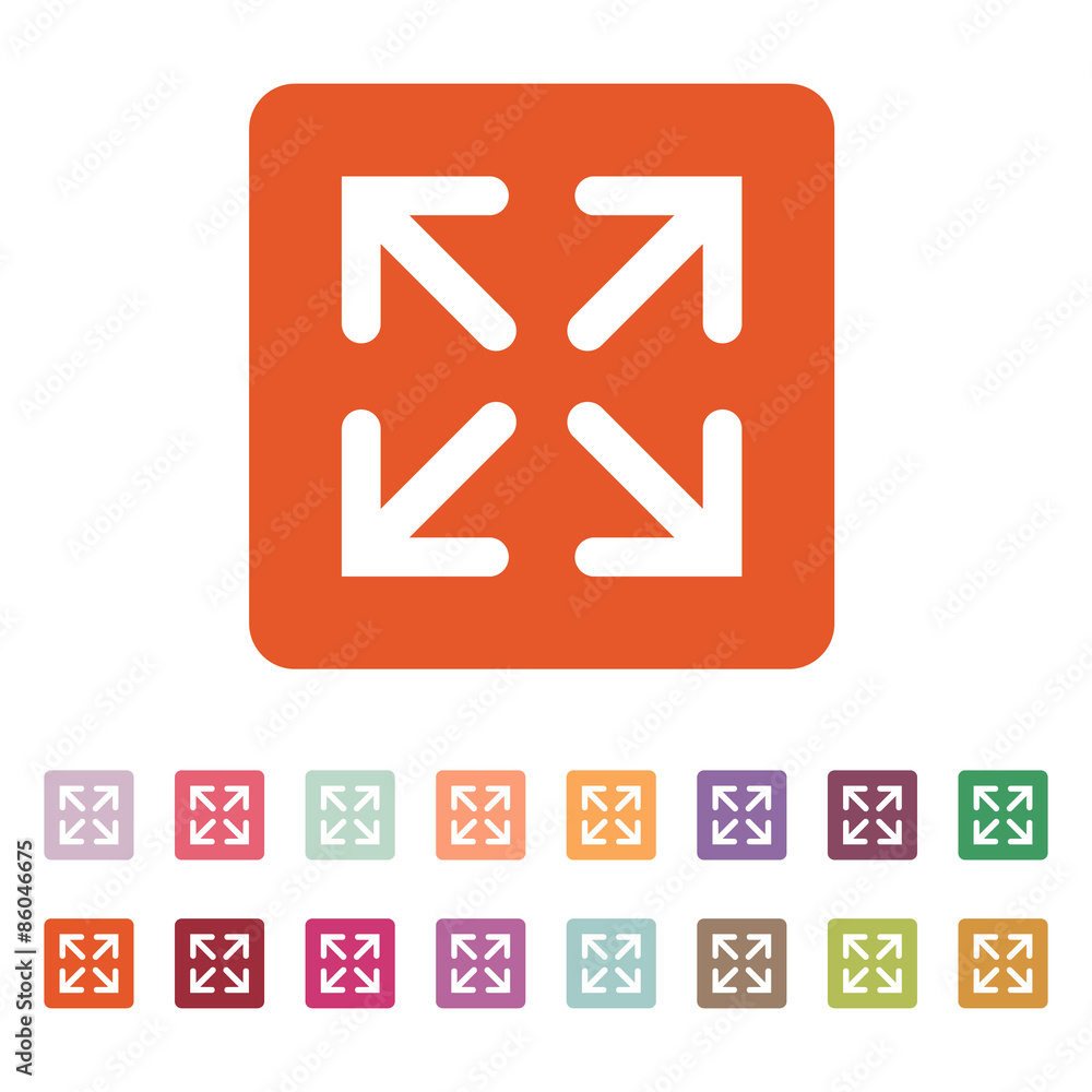 The full screen icon. Arrows symbol. Flat The full screen icon. Arrows symbol. Flat