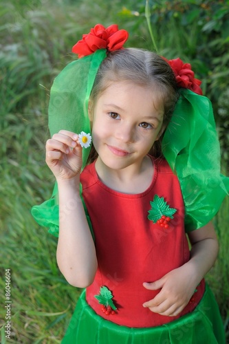 Little Elf Girl  a little girl in elvish-styled fancy costume outdoors