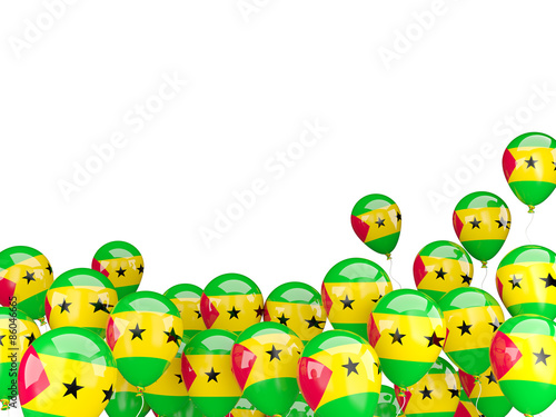 Flying balloons with flag of sao tome and principe