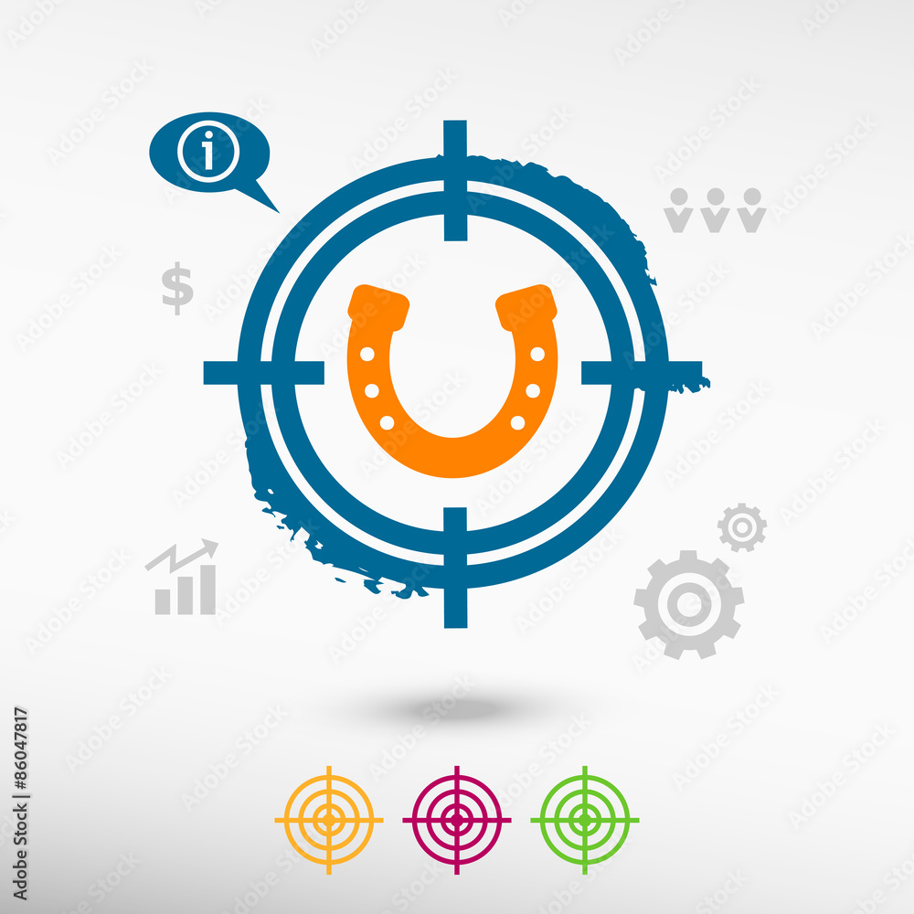 Horseshoe icon on target icons background