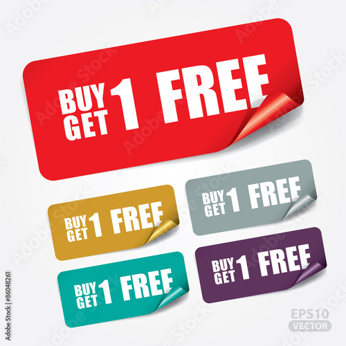 Buy 1 Get 1 Free on Rectangle Sticker