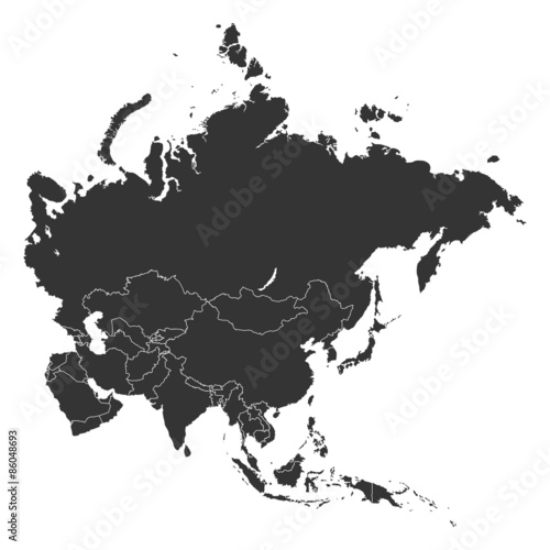 Asia Map Countries Shapes