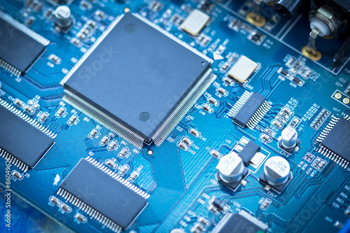 Electronic circuit chip on pcb board