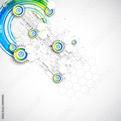 Abstract blue business science or technology background.