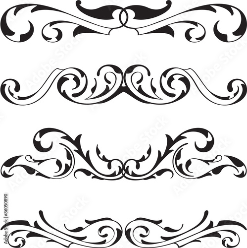 Divide victorian cool design elements set