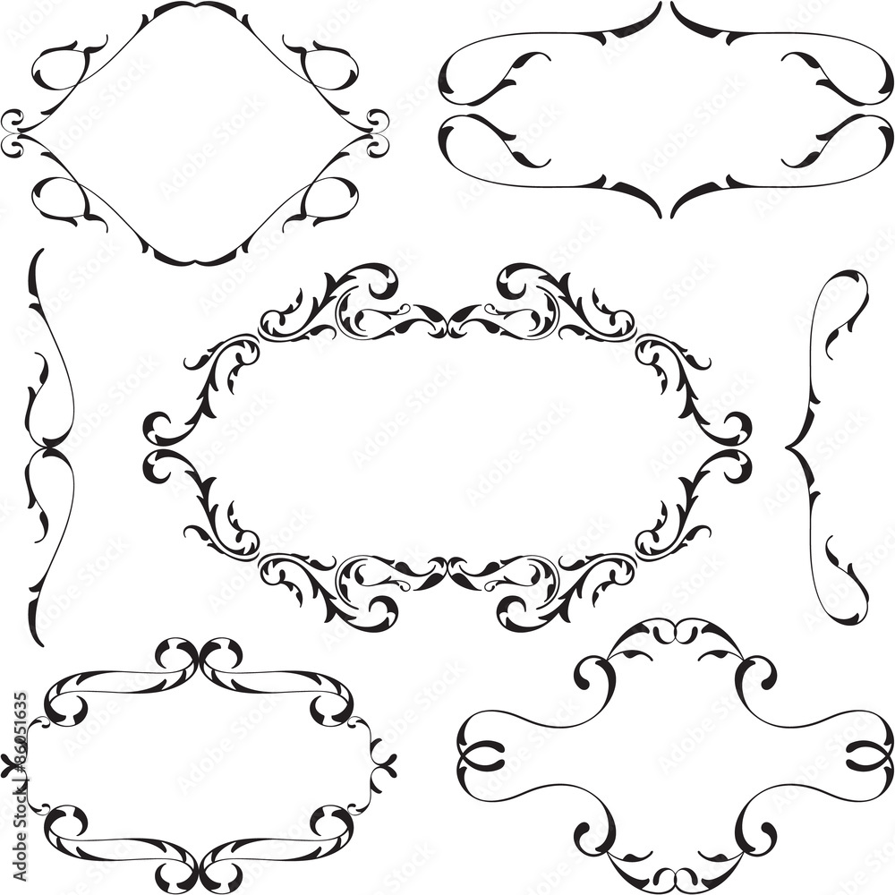 Victorian design elements set Victorian design elements set