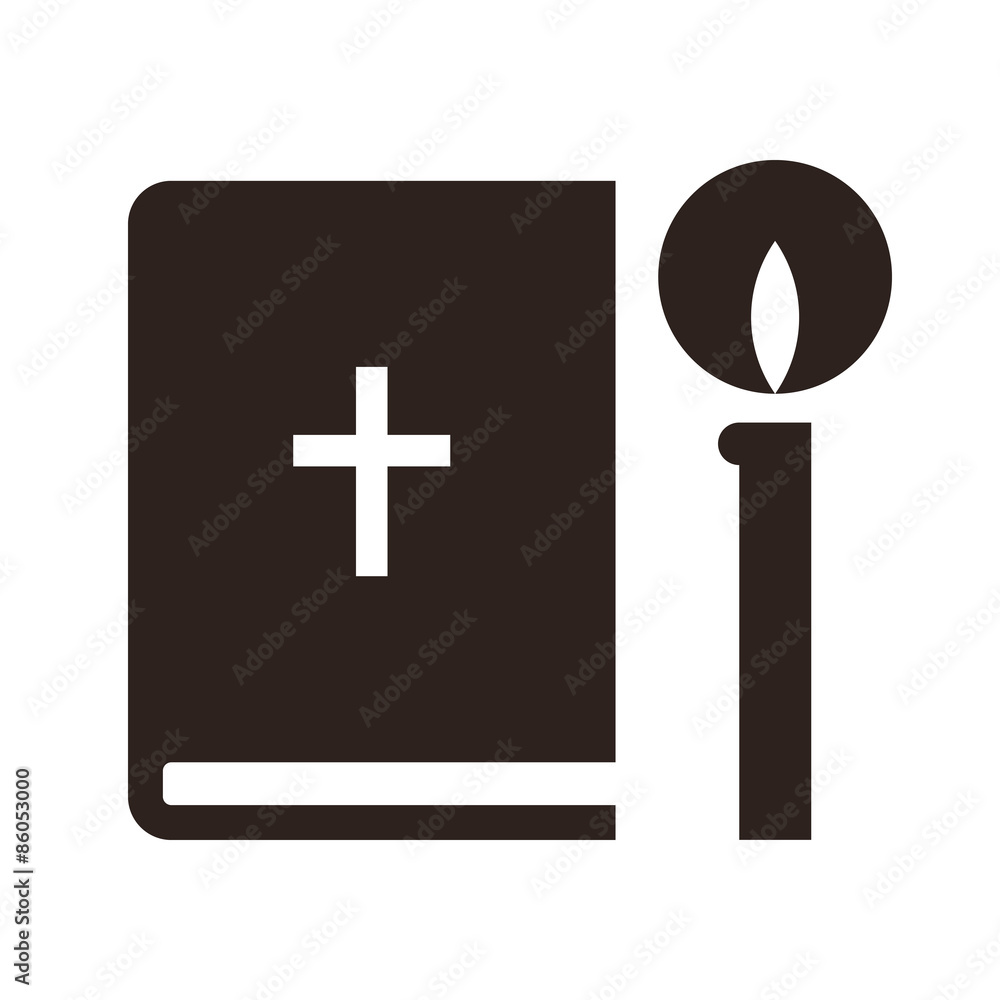 Obraz premium Bible and candle icon