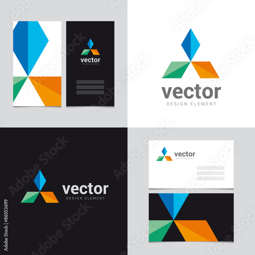 Logo design element with two business cards template - 25 - Vector graphic design elements for brand identity. 