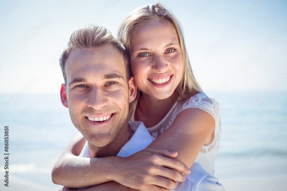 Happy couple on the beach Happy couple on the beach