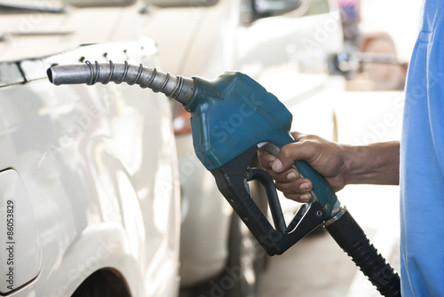   Pump nozzles in gas station