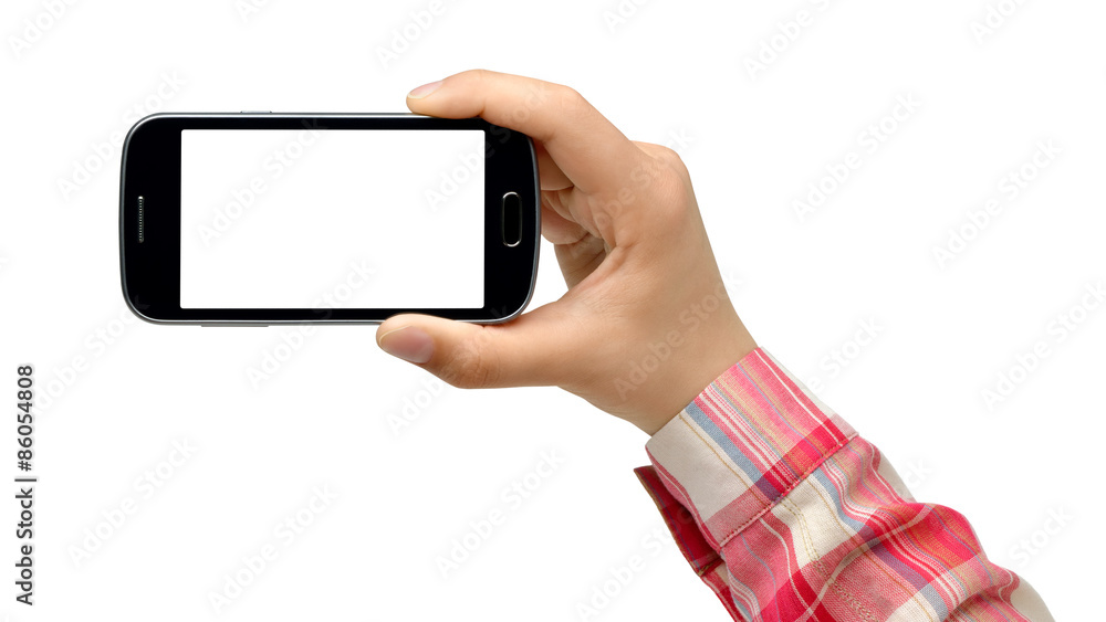 College girl taking photo with smartphone isolated on white background College girl taking photo with smartphone isolated on white background