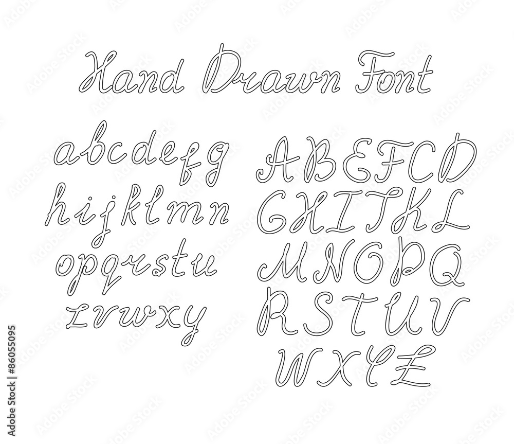 Vector hand drawn font