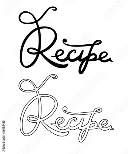 Recipe word, vector illustration