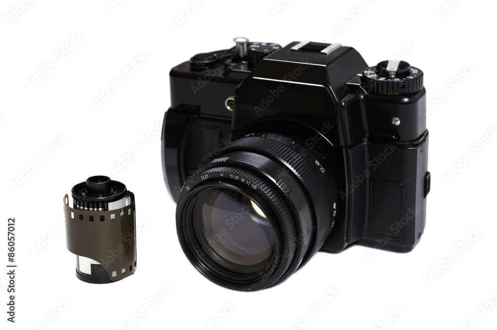 Fototapeta premium Retro photo camera Isolated on white background