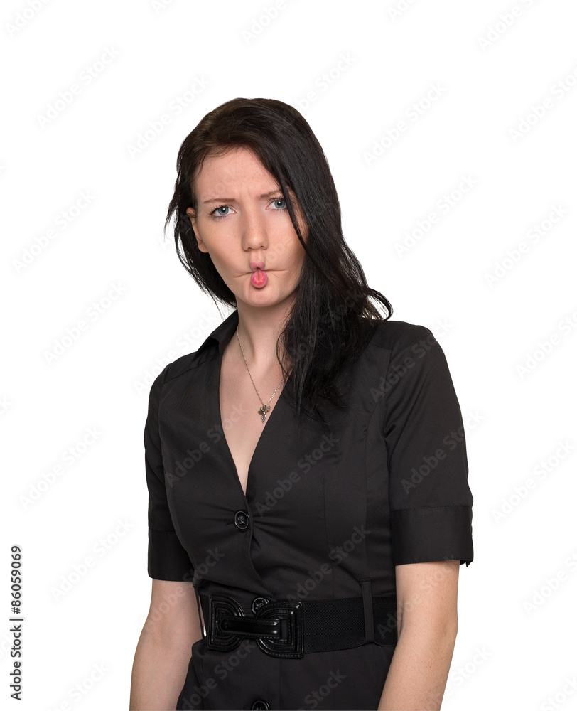 Woman in black dress isolated on wahite background Woman in black dress isolated on wahite background