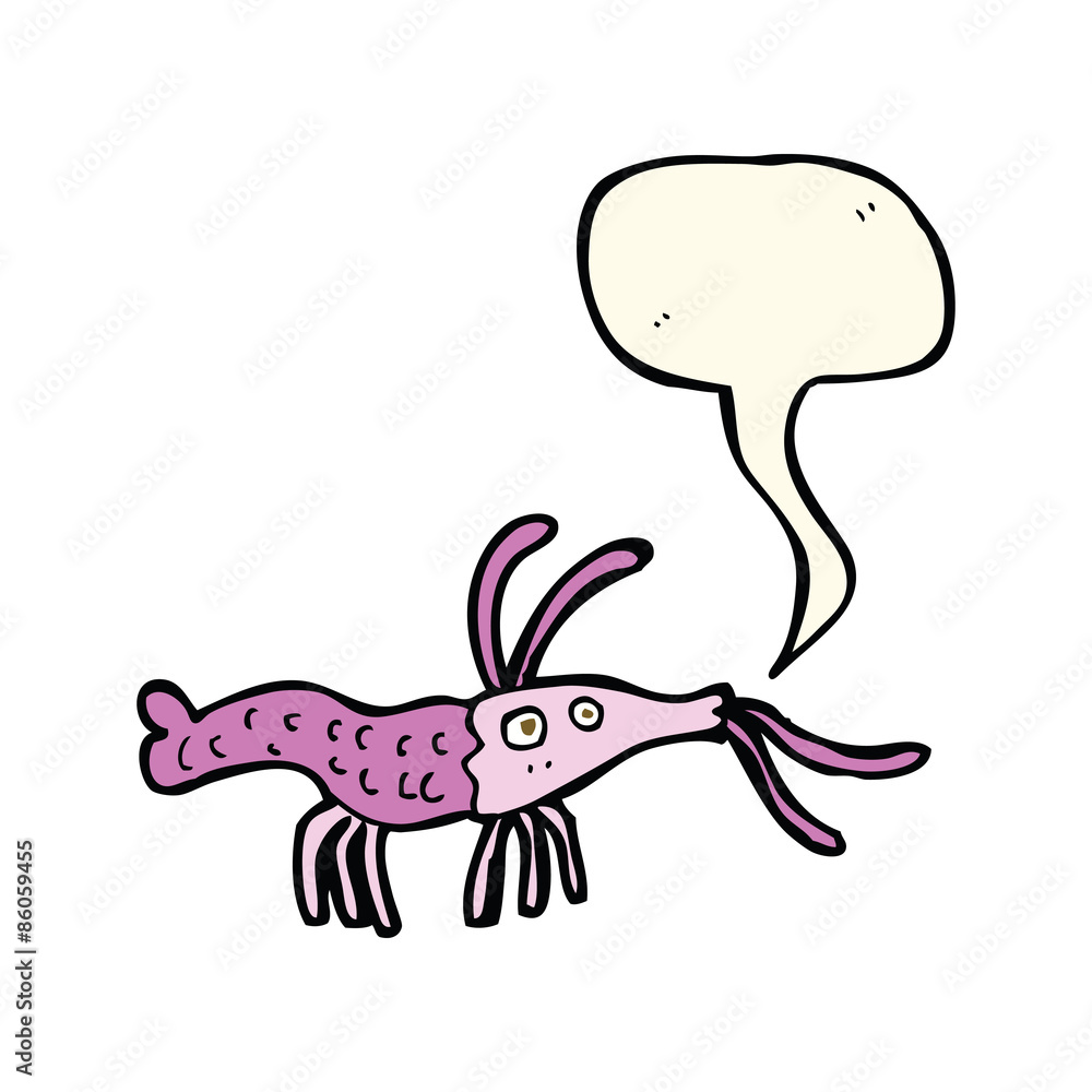 cartoon shrimp with speech bubble cartoon shrimp with speech bubble