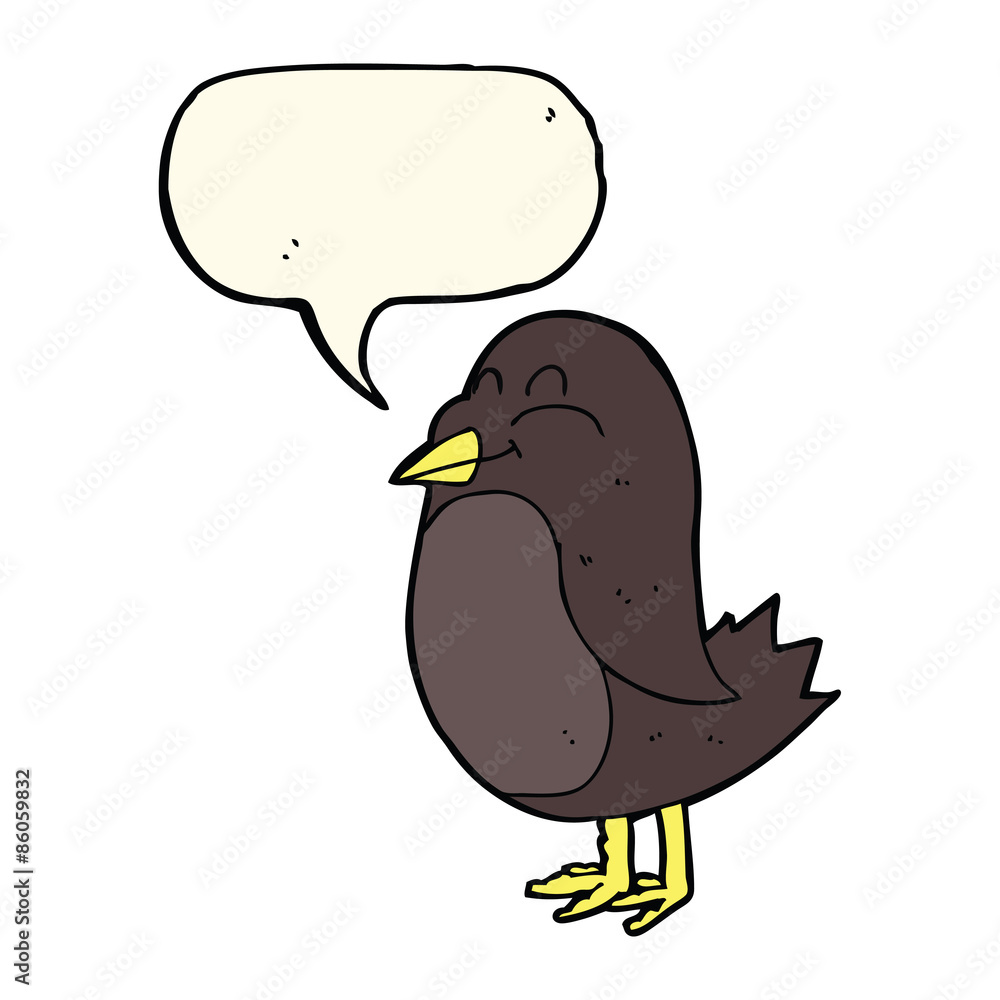 cartoon bird with speech bubble cartoon bird with speech bubble