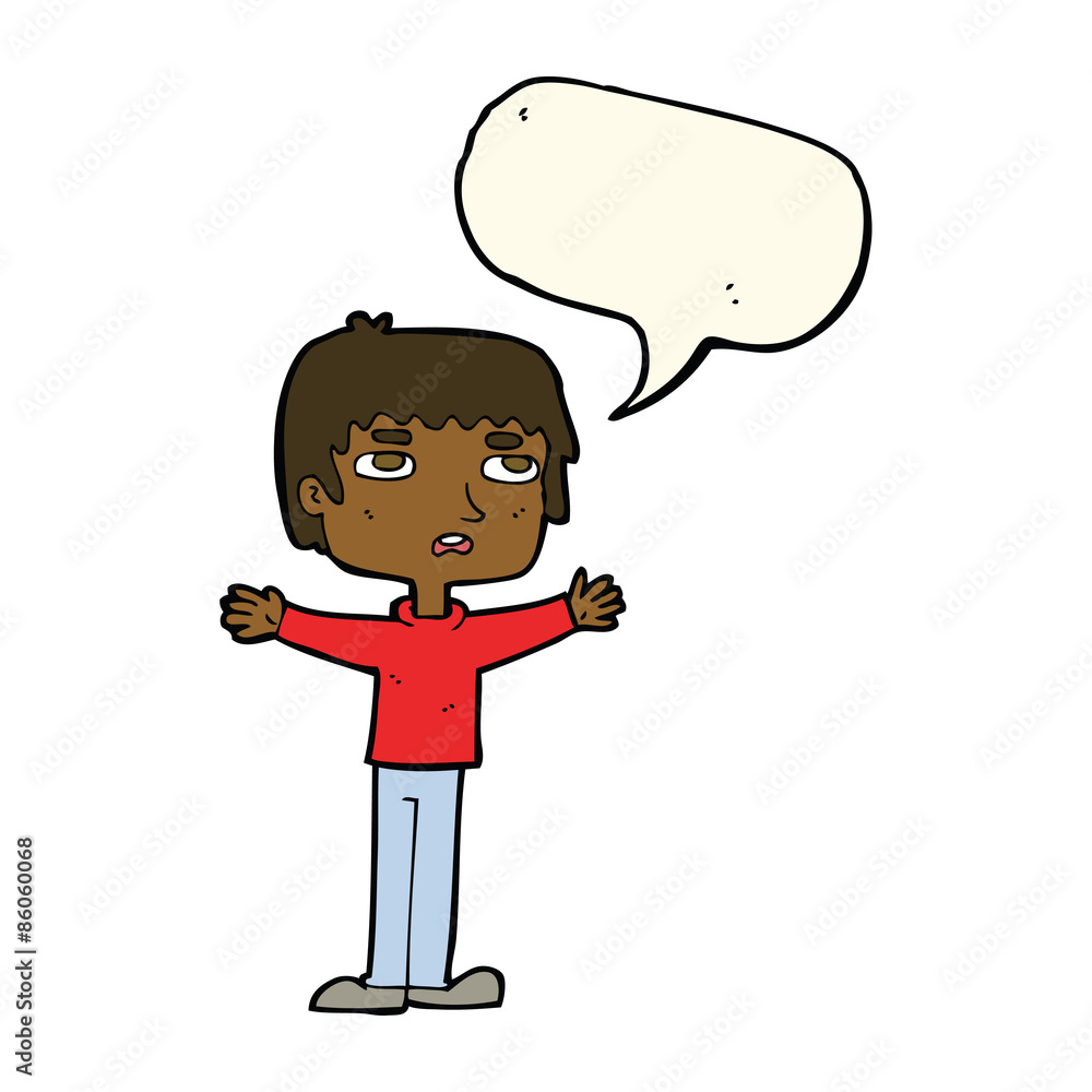 cartoon nervous man with speech bubble cartoon nervous man with speech bubble
