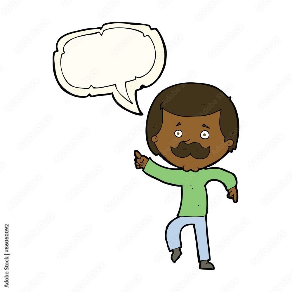 cartoon dancing dad with speech bubble cartoon dancing dad with speech bubble