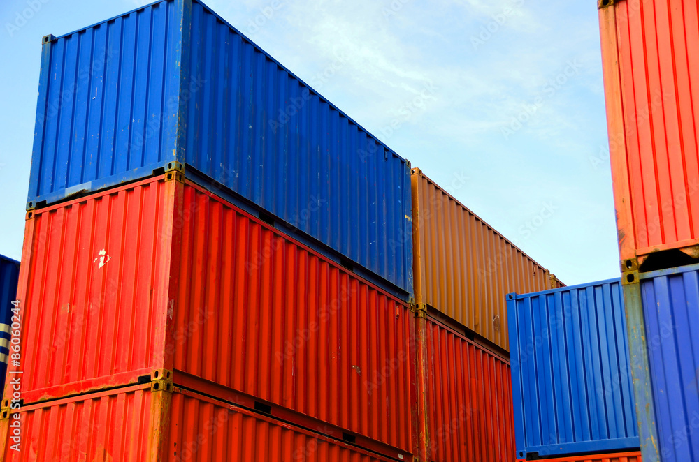 Fototapeta premium Cargo container yard, the Port of Tokyo, Japan