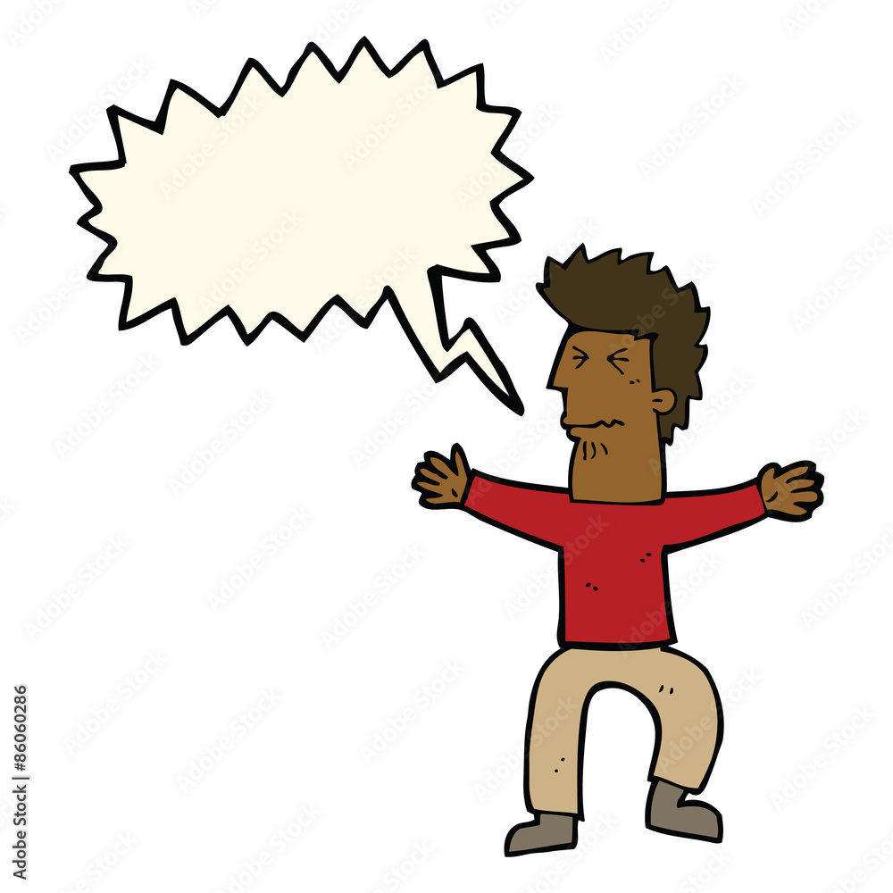 cartoon stressed out man with speech bubble cartoon stressed out man with speech bubble