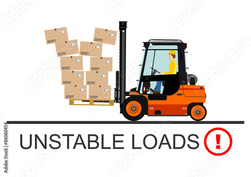 Forklift safety. Vector