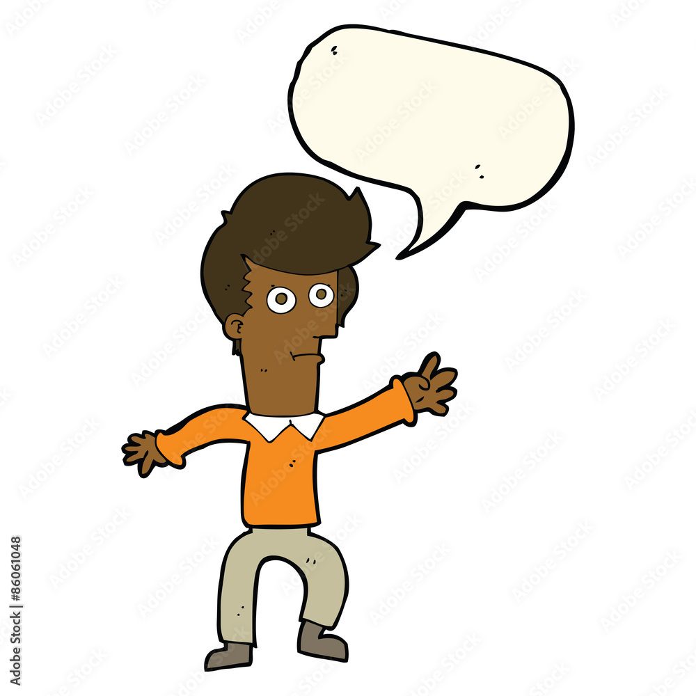 cartoon man waving with speech bubble cartoon man waving with speech bubble
