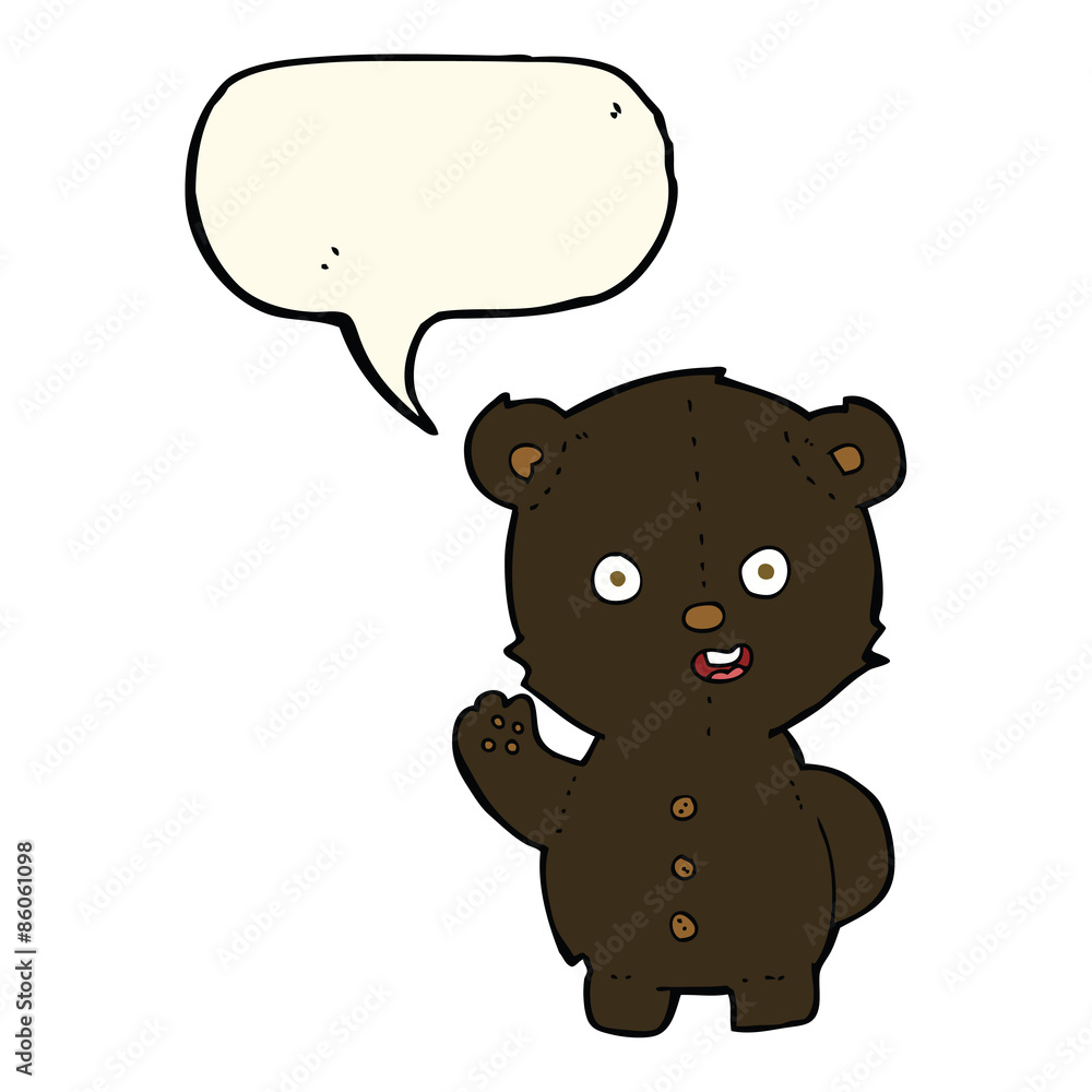cute cartoon black bear with speech bubble cute cartoon black bear with speech bubble