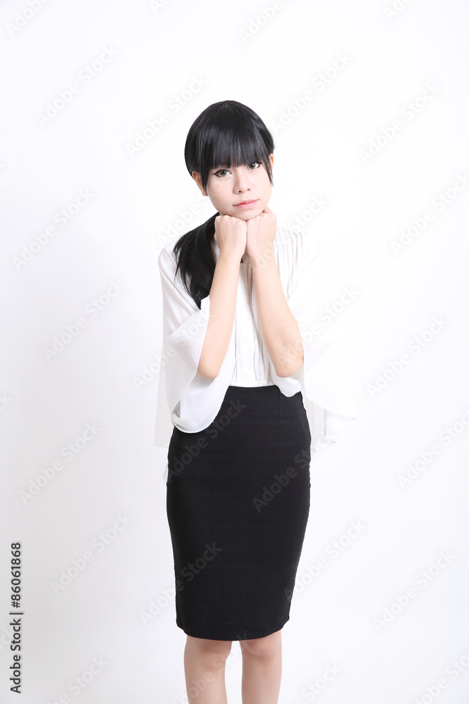asian business woman isolated in white background asian business woman isolated in white background