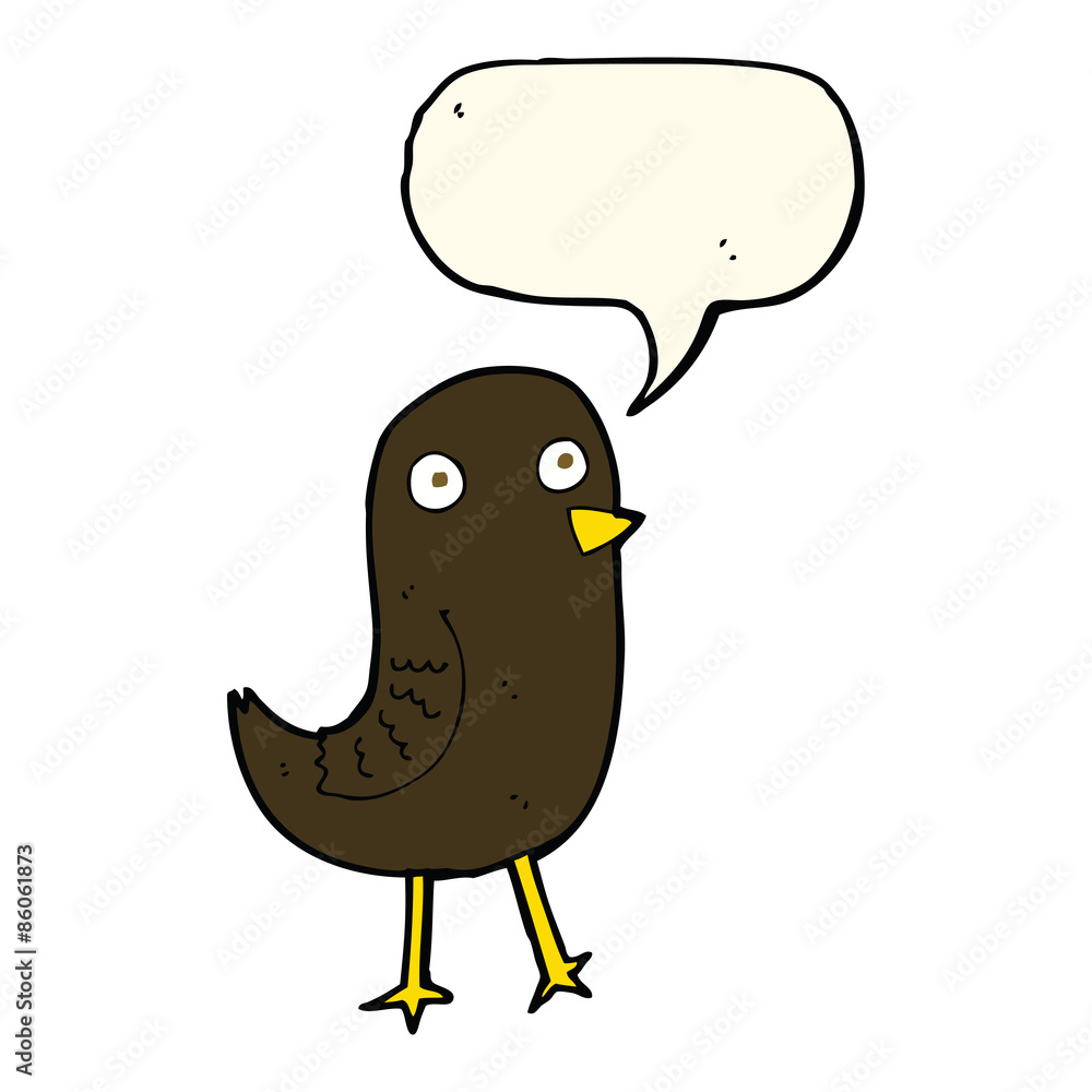 funny cartoon bird with speech bubble funny cartoon bird with speech bubble