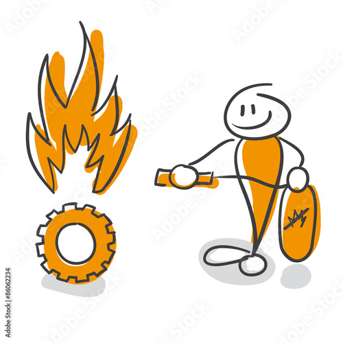 Strichmännchen Serie Pumpy / Feuerwehr