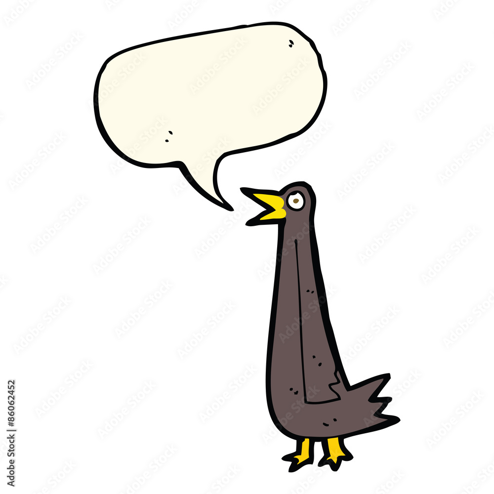 funny cartoon bird with speech bubble funny cartoon bird with speech bubble