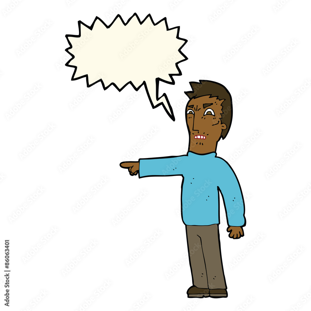 cartoon angry man pointing with speech bubble cartoon angry man pointing with speech bubble