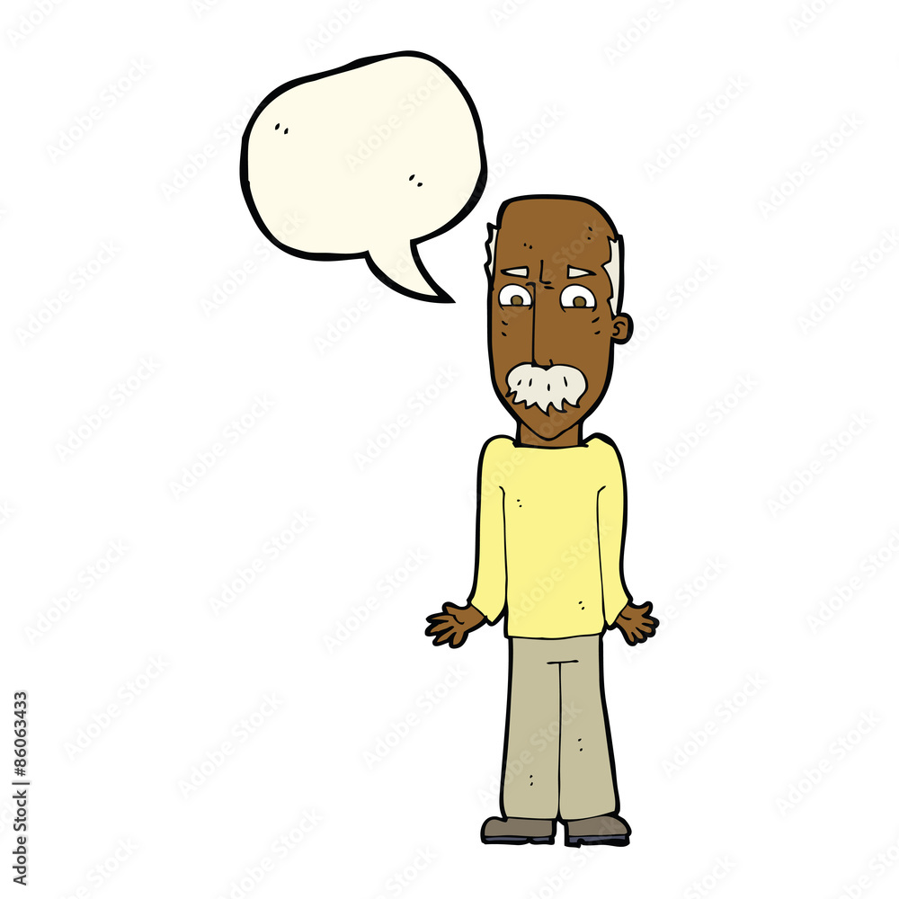cartoon dad shrugging shoulders with speech bubble cartoon dad shrugging shoulders with speech bubble