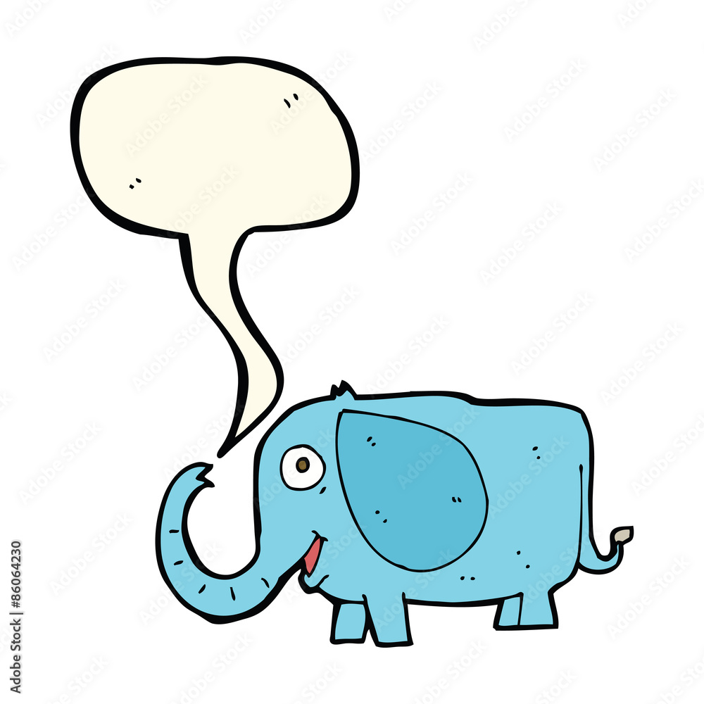cartoon baby elephant with speech bubble cartoon baby elephant with speech bubble