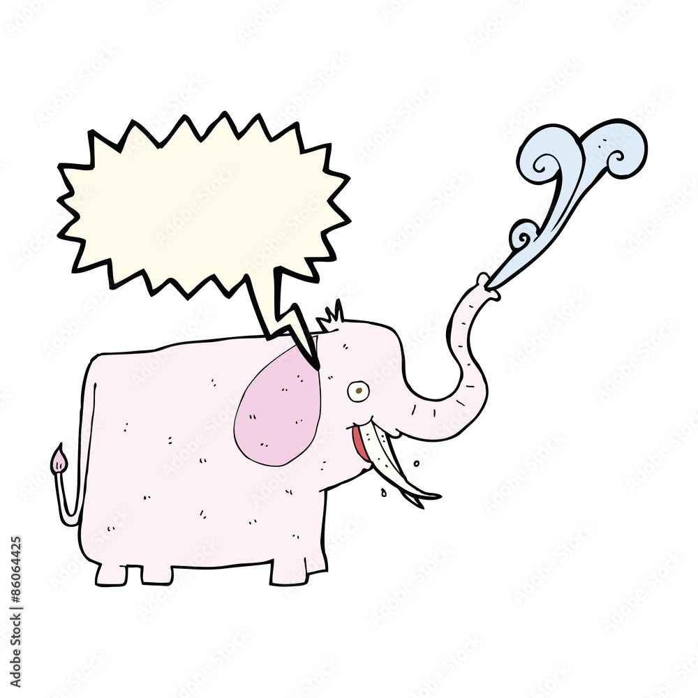 cartoon happy elephant with speech bubble cartoon happy elephant with speech bubble