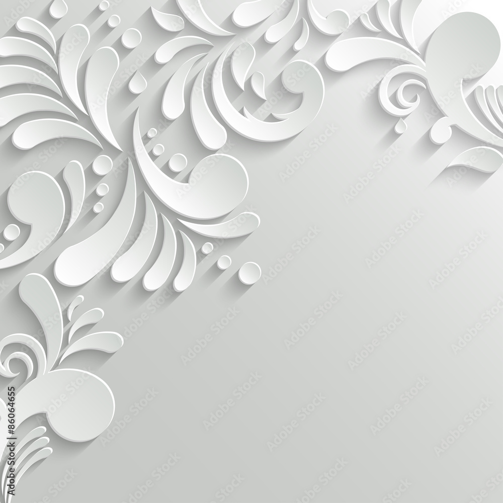 Abstract Floral 3d Background, Trendy Design Template Abstract Floral 3d Background, Trendy Design Template