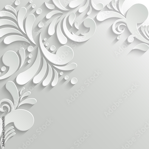 Abstract Floral 3d Background, Trendy Design Template