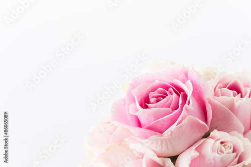Fototapeta Naklejka Na Ścianę i Meble -  white and pink rose bouquet on white background