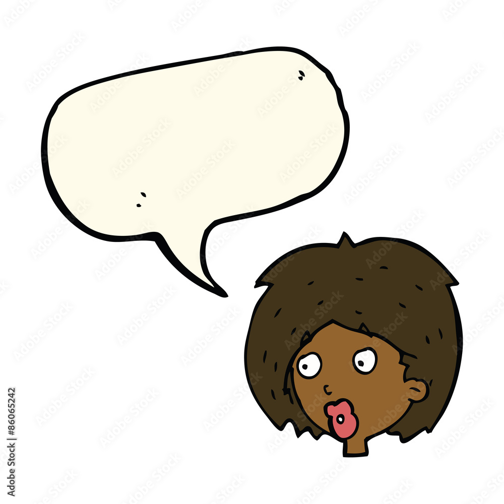 cartoon woman looking with speech bubble cartoon woman looking with speech bubble